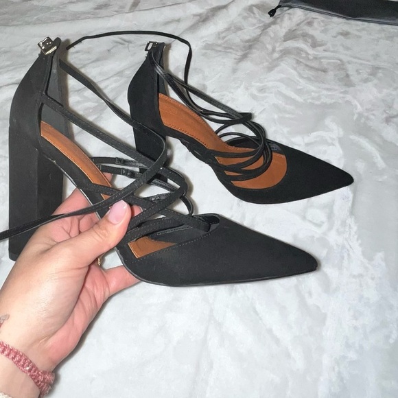 ASOS Black Strappy Block Heels - Picture 3 of 5